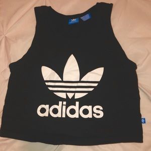 Adidas black crop tank top - worn once